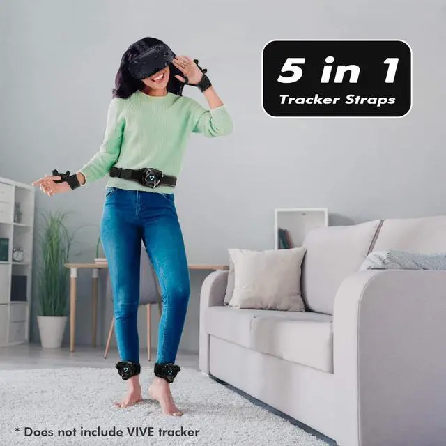 Alt view image 5 of 7 - WERLEO 5-Pcs Full Body Straps for HTC Vive VR Tracker/Tracker (3.0) - Adjustable Waist Belts, Wrist Band Accessories (Tracker Not Included)