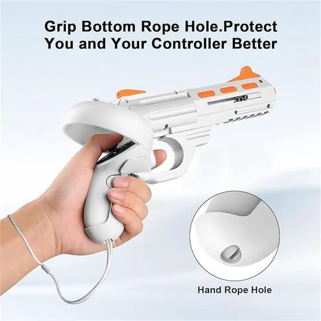 Alt view image 2 of 6 - WERLEO VR Handle Accessories for Meta Quest 2 & Quest 3, Humanized Weighted Gun Stock for Oculus Quest 3S/3S Xbox Edition, Enhance Control Feel, Realistic FPS Gaming Experience