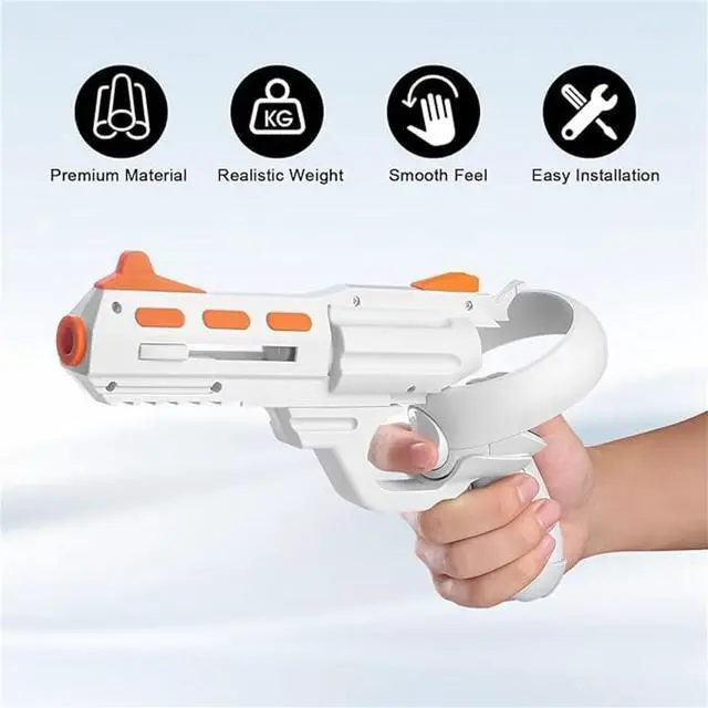 Alt view image 3 of 6 - WERLEO VR Handle Accessories for Meta Quest 2 & Quest 3, Humanized Weighted Gun Stock for Oculus Quest 3S/3S Xbox Edition, Enhance Control Feel, Realistic FPS Gaming Experience