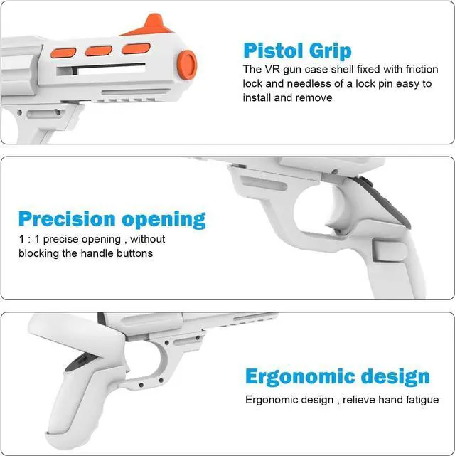 Alt view image 4 of 6 - WERLEO VR Handle Accessories for Meta Quest 2 & Quest 3, Humanized Weighted Gun Stock for Oculus Quest 3S/3S Xbox Edition, Enhance Control Feel, Realistic FPS Gaming Experience