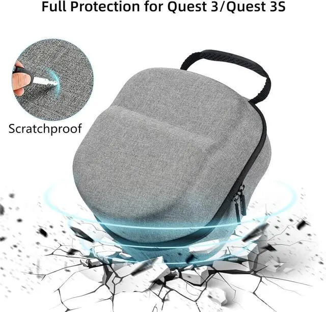 Alt view image 5 of 7 - WERLEO Carrying Case for Meta Quest 3S/Quest 3/Quest 2, Compatible with BOBOVR/Kiwi Design/Official Head Strap, Portal Full Protection for Travel Storage