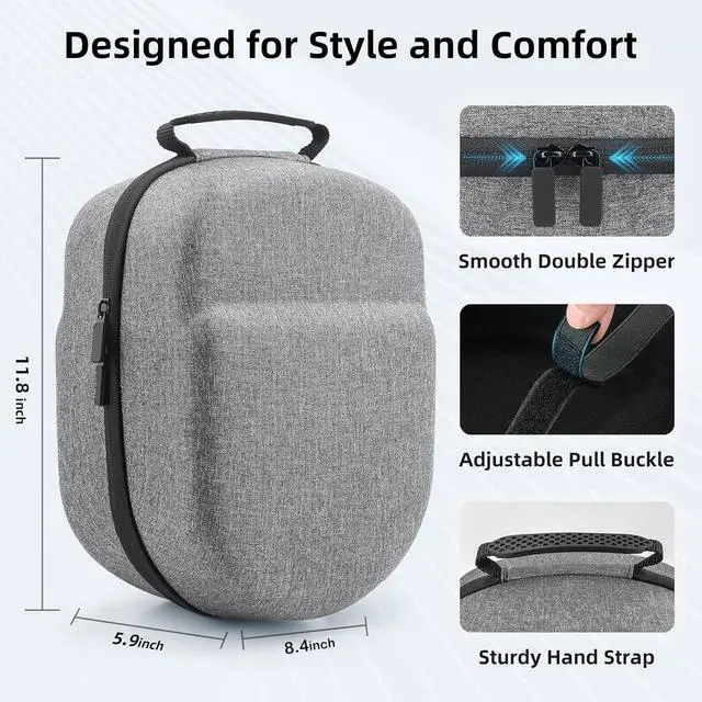 Alt view image 6 of 7 - WERLEO Carrying Case for Meta Quest 3S/Quest 3/Quest 2, Compatible with BOBOVR/Kiwi Design/Official Head Strap, Portal Full Protection for Travel Storage