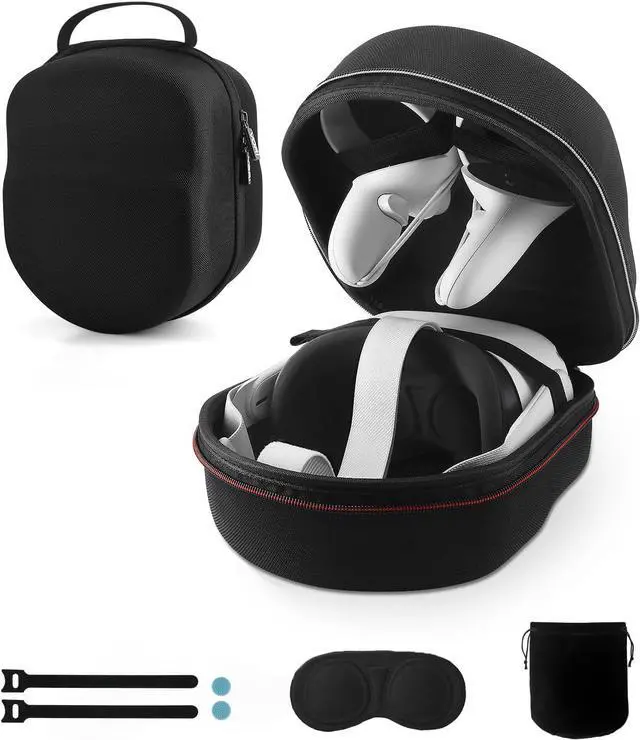 Main image of WERLEO Case for Meta Quest 3/3S/2 & Vision Pro/Pico 4, Elite Strap & Battery Head Strap, with Lens Protector, Portable Hard Carrying Case Black