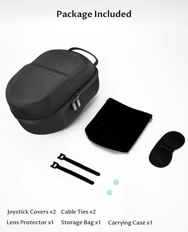 Alt view image 6 of 7 - WERLEO Case for Meta Quest 3/3S/2 & Vision Pro/Pico 4, Elite Strap & Battery Head Strap, with Lens Protector, Portable Hard Carrying Case Black