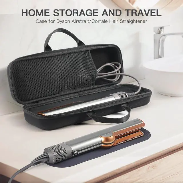 Alt view image 5 of 7 - WERLEO Travel Carrying Case for Dyson Airstrait HT01 Hair Straightener Hard Protective Case Storage Bag Layer Hair Accessories Tools Orgnizer