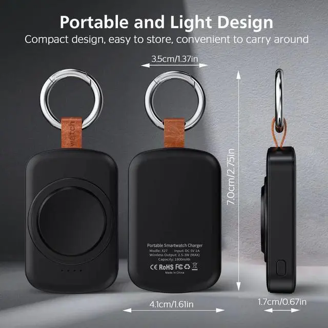 Alt view image 6 of 7 - WERLEO for Samsung Galaxy Watch Charger,1800mAh Portable Charger for Samsung Galaxy Watch 8/8 Classic/7/Ultra/6/6 Classic/5/5 Pro/4/3,Active 2/1,Wireless Magnetic