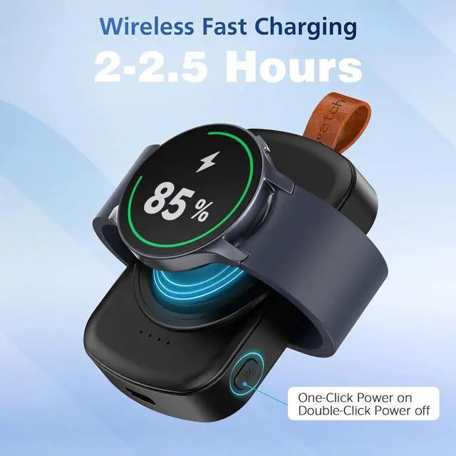 Alt view image 2 of 7 - WERLEO for Samsung Galaxy Watch Charger,1800mAh Portable Charger for Samsung Galaxy Watch 8/8 Classic/7/Ultra/6/6 Classic/5/5 Pro/4/3,Active 2/1,Wireless Magnetic
