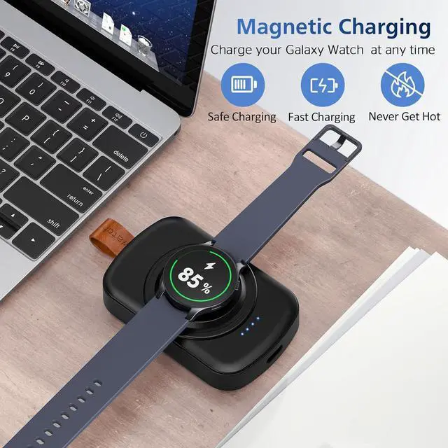 Alt view image 4 of 7 - WERLEO for Samsung Galaxy Watch Charger,1800mAh Portable Charger for Samsung Galaxy Watch 8/8 Classic/7/Ultra/6/6 Classic/5/5 Pro/4/3,Active 2/1,Wireless Magnetic