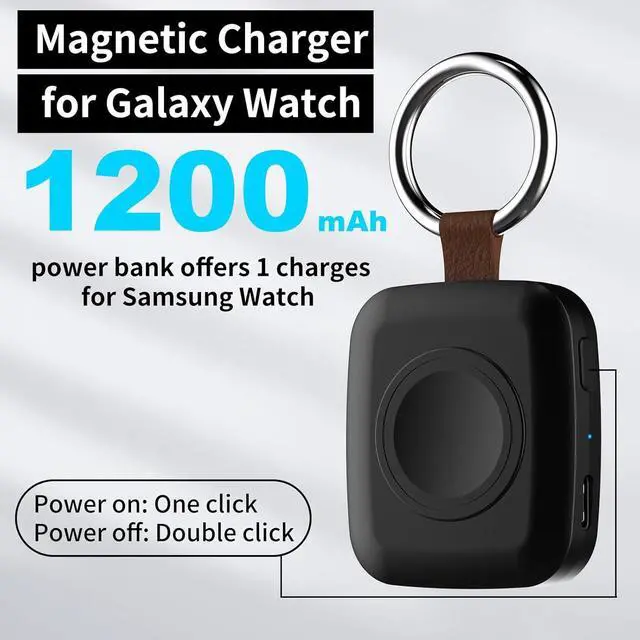 Alt view image 4 of 7 - WERLEO Portable Charger for Samsung Galaxy Watch 8 Classic/Ultra,1200mAh Wireless Fast Charging,Portable Travel Charger for Samsung Galaxy Watch 8/7/Ultra/6/Classic/5/Pro/4/3/2/1 with Keychain