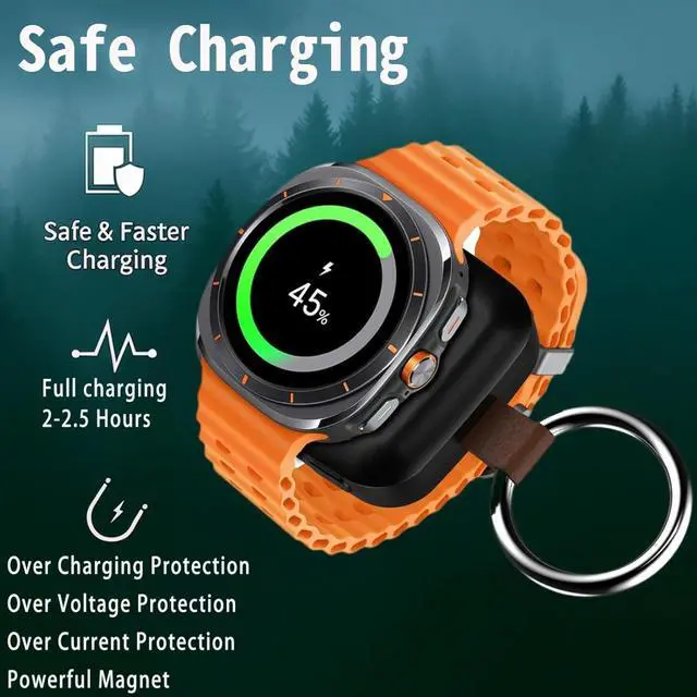Alt view image 6 of 7 - WERLEO Portable Charger for Samsung Galaxy Watch 8 Classic/Ultra,1200mAh Wireless Fast Charging,Portable Travel Charger for Samsung Galaxy Watch 8/7/Ultra/6/Classic/5/Pro/4/3/2/1 with Keychain