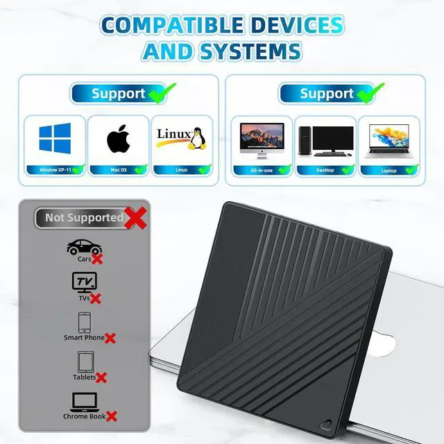 Alt view image 4 of 7 - WERLEO Ultra-Portable 5-in-1 External Blu-ray Drive: USB 3.0 & USB-C DVD/CD Burner, BD Reader with Dual USB-A Ports & SD/TF Card Readers Seamless Laptop/PC Compatibility for Windows, Mac, Linux (5 I