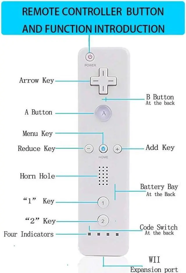 Alt view image 6 of 7 - WERLEO 2 Packs Wireless Controller and Nunchuck for Wii and Wii U Console, Gamepad with Silicone Case and Wrist Strap