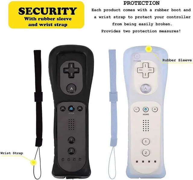 Alt view image 2 of 7 - WERLEO 2 Packs Wireless Controller and Nunchuck for Wii and Wii U Console, Gamepad with Silicone Case and Wrist Strap