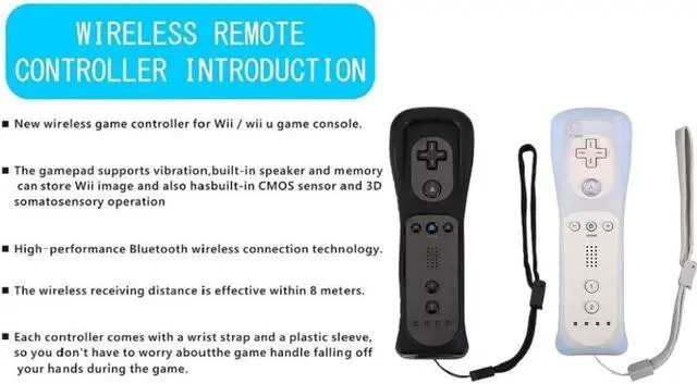 Alt view image 5 of 7 - WERLEO 2 Packs Wireless Controller and Nunchuck for Wii and Wii U Console, Gamepad with Silicone Case and Wrist Strap
