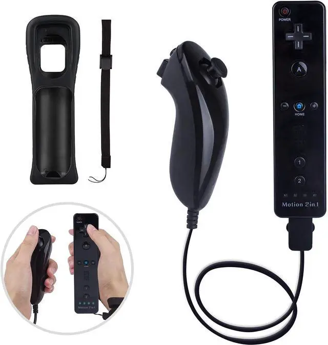 Alt view image 5 of 7 - WERLEO Motion Plus Wii Controllers 2Packs with Nunchucks, Wii Remote Controllers Compatible for wii and Wii U with Built in Motion Plus