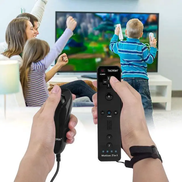 Alt view image 7 of 7 - WERLEO Motion Plus Wii Controllers 2Packs with Nunchucks, Wii Remote Controllers Compatible for wii and Wii U with Built in Motion Plus