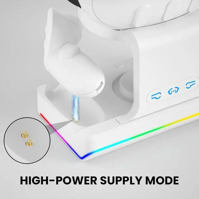 Alt view image 6 of 7 - WERLEO Charging Dock for Oculus Quest 3- Magnetic Docking Station with LED Light - Headset Display Stand and Controller Mount, 2 * 1800Mah Rechargeable Batteries [Support Elite Strap with Battery]