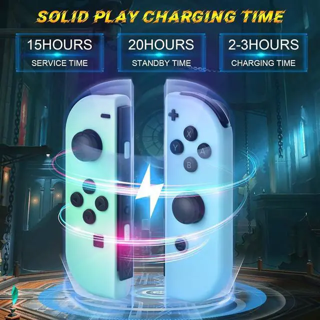 Alt view image 4 of 7 - WERLEO Replacement for Switch Controller Work with Switch/Lite/OLED,Wireless Gamepad Support Dual Vibration,6-Axis Gyro,Wake-up,Motion Controls,Screenshot, L/R