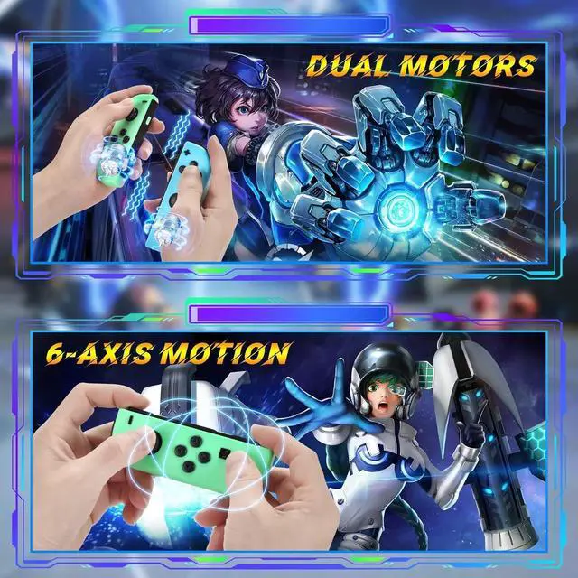 Alt view image 6 of 7 - WERLEO Replacement for Switch Controller Work with Switch/Lite/OLED,Wireless Gamepad Support Dual Vibration,6-Axis Gyro,Wake-up,Motion Controls,Screenshot, L/R