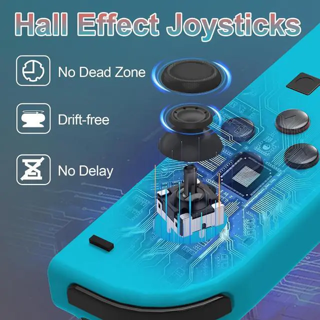 Alt view image 3 of 7 - WERLEO Replacement for Switch Controller Work with Switch/Lite/OLED,Wireless Gamepad Support Dual Vibration,6-Axis Gyro,Wake-up,Motion Controls,Screenshot, L/R Red