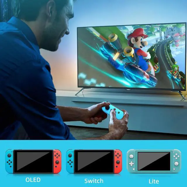 Alt view image 7 of 7 - WERLEO Replacement for Switch Controller Work with Switch/Lite/OLED,Wireless Gamepad Support Dual Vibration,6-Axis Gyro,Wake-up,Motion Controls,Screenshot, L/R Red