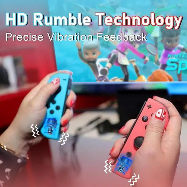 Alt view image 4 of 7 - WERLEO Replacement for Switch Controller Work with Switch/Lite/OLED,Wireless Gamepad Support Dual Vibration,6-Axis Gyro,Wake-up,Motion Controls,Screenshot, L/R Red