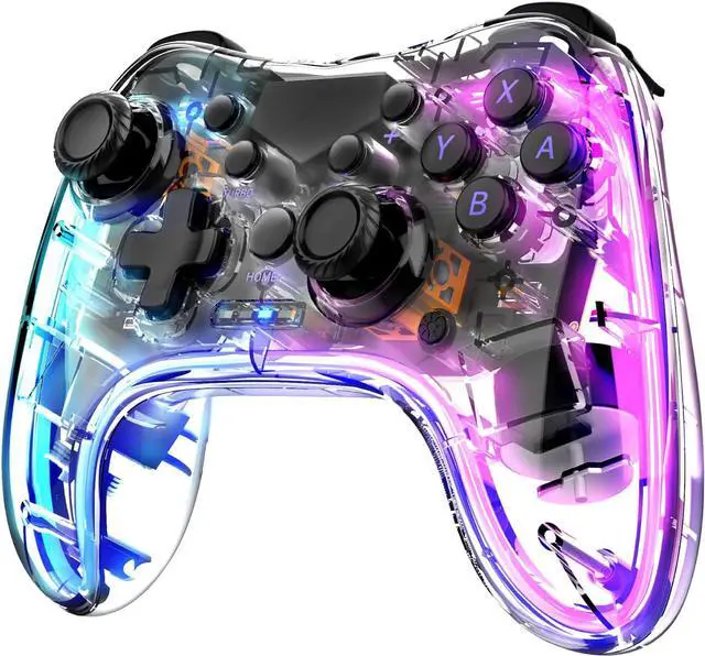 Main image of WERLEO Wireless Bluetooth Gaming Controller with RGB Lights (14 Color Setting) and 4 Level Vibration Function for Switch/Lite/OLED, Android/iOS/PC/Steam/Apple Arcade MFi Games, Switch Pro Controller