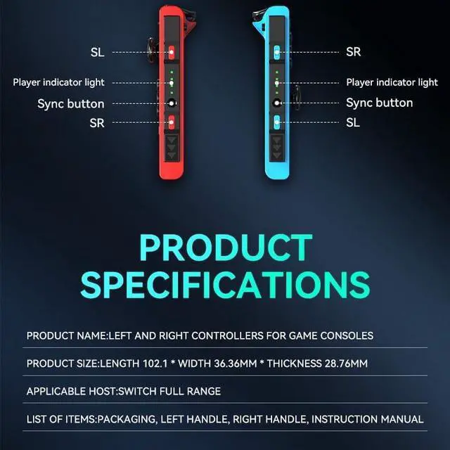 Alt view image 5 of 7 - WERLEO Wireless RGB Gaming Controller for Nintendo Switch/Led/Lite - L/R Switch Controller with Dual Vibration/Wake-up/Motion Control/RGB light Red