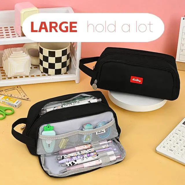 Alt view image 5 of 7 - WERLEO Large Pencil Pouch Pen Case Pencils Box Holder Bag for Boys Teen Girls Office Writing Stationery Back to School Supplies Bags Big Capacity Pens Organizer for Adults and Students