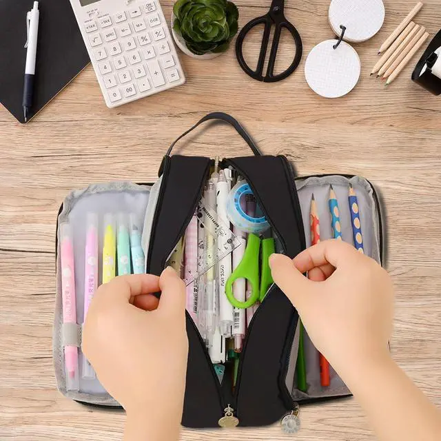 Alt view image 6 of 7 - WERLEO Large Pencil Pouch Pen Case Pencils Box Holder Bag for Boys Teen Girls Office Writing Stationery Back to School Supplies Bags Big Capacity Pens Organizer for Adults and Students