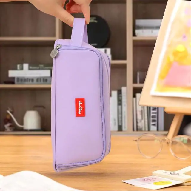 Alt view image 7 of 7 - WERLEO Large Pencil Pouch Pen Case Pencils Box Holder Bag for Boys Teen Girls Office Writing Stationery Back to School Supplies Bags Big Capacity Pens Organizer for Adults and Students Purple