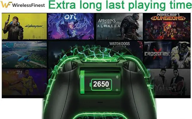Alt view image 4 of 7 - WERLEO 2X Fast Charge Battery Pack For Xbox Controllers, 2x 2650mAh Rechargeable Battery + Fast Charger Station for Xbox One/Series X/Series S/Xbox One X|S/Xbox One Elite Wireless Controller