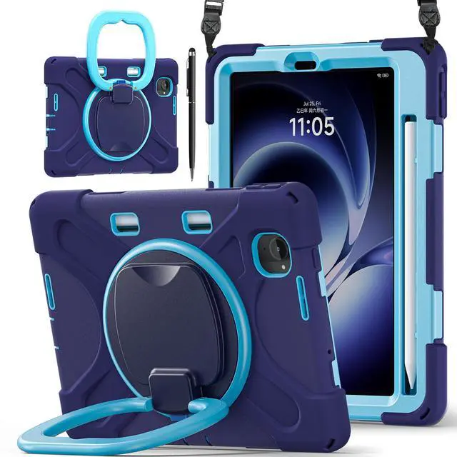 Main image of WERLEO Case for Xiaomi Redmi K Pad 8.8 Inch 2025 Shockproof Cover with 360 Rotating Stand Hand Strap Shoulder Strap Pencil Holder Navy Blue