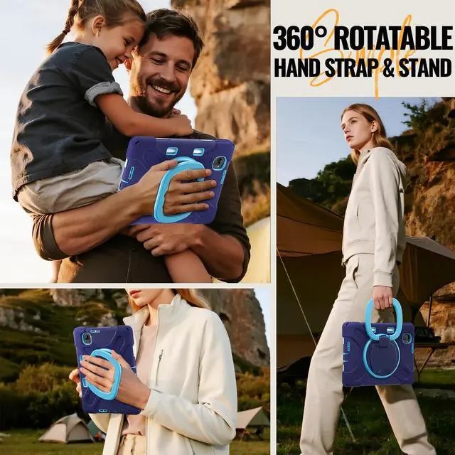 Alt view image 6 of 7 - WERLEO Case for Xiaomi Redmi K Pad 8.8 Inch 2025 Shockproof Cover with 360 Rotating Stand Hand Strap Shoulder Strap Pencil Holder Navy Blue