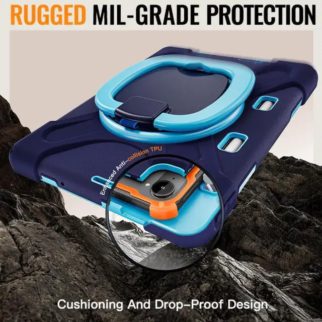 Alt view image 2 of 7 - WERLEO Case for Xiaomi Redmi K Pad 8.8 Inch 2025 Shockproof Cover with 360 Rotating Stand Hand Strap Shoulder Strap Pencil Holder Navy Blue