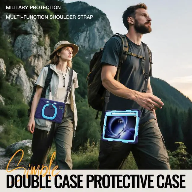 Alt view image 5 of 7 - WERLEO Case for Xiaomi Redmi K Pad 8.8 Inch 2025 Shockproof Cover with 360 Rotating Stand Hand Strap Shoulder Strap Pencil Holder Navy Blue
