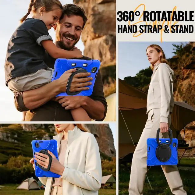 Alt view image 6 of 7 - WERLEO Case for Xiaomi Redmi K Pad 8.8 Inch 2025 Shockproof Cover with 360 Rotating Stand Hand Strap Shoulder Strap Pencil Holder Blue