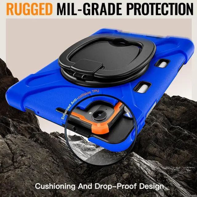 Alt view image 4 of 7 - WERLEO Case for Xiaomi Redmi K Pad 8.8 Inch 2025 Shockproof Cover with 360 Rotating Stand Hand Strap Shoulder Strap Pencil Holder Blue