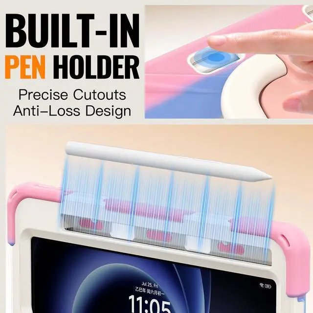 Alt view image 2 of 7 - WERLEO Case for Xiaomi Redmi K Pad 8.8 Inch 2025 Shockproof Cover with 360 Rotating Stand Hand Strap Shoulder Strap Pencil Holder Pink