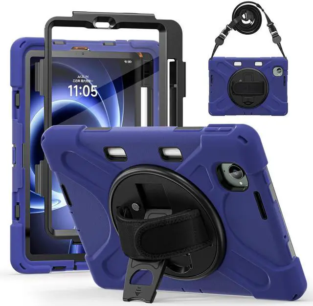 Main image of WERLEO Case for Xiaomi Redmi K Pad 8.8 Inch 2025 Shockproof Cover with Built-in Screen Protector 360 Rotate Stand Hand Strap Shoulder Strap Pencil Holder Navy Blue