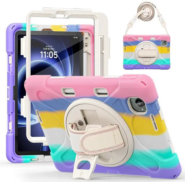 Main image of WERLEO Case for Xiaomi Redmi K Pad 8.8 Inch 2025 Shockproof Cover with Built-in Screen Protector 360 Rotate Stand Hand Strap Shoulder Strap Pencil Holder Pink