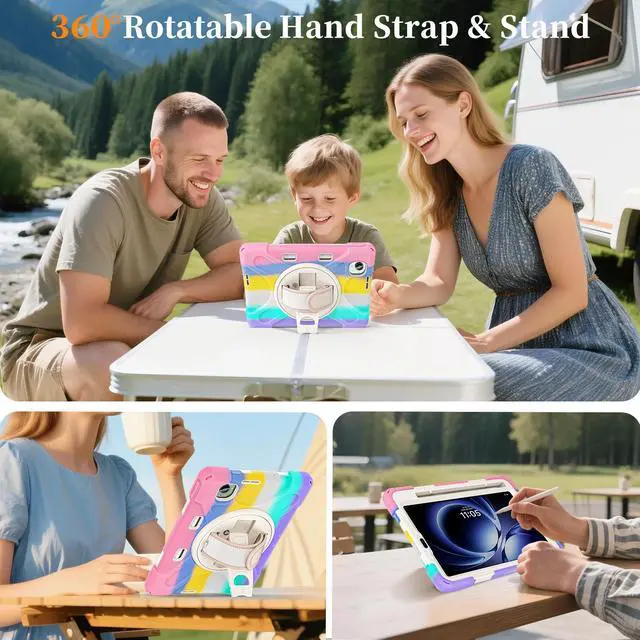 Alt view image 6 of 7 - WERLEO Case for Xiaomi Redmi K Pad 8.8 Inch 2025 Shockproof Cover with Built-in Screen Protector 360 Rotate Stand Hand Strap Shoulder Strap Pencil Holder Pink