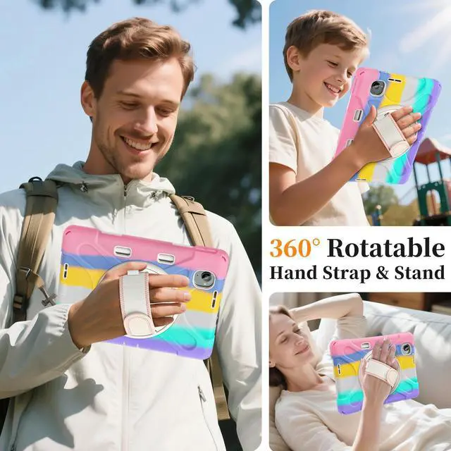 Alt view image 5 of 7 - WERLEO Case for Xiaomi Redmi K Pad 8.8 Inch 2025 Shockproof Cover with Built-in Screen Protector 360 Rotate Stand Hand Strap Shoulder Strap Pencil Holder Pink