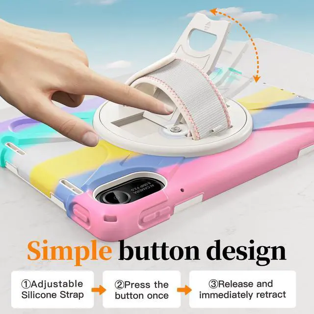 Alt view image 4 of 7 - WERLEO Case for Xiaomi Pad 7S Pro 12.5 inch 2025 Shockproof Cover with Built-in Screen Protector 360 Rotate Stand Hand Strap Shoulder Strap Pencil Holder Pink