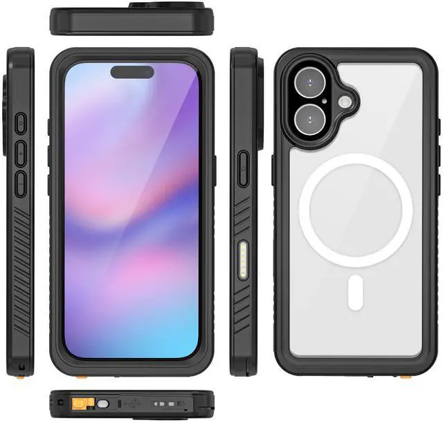 Alt view image 6 of 7 - WERLEO For iPhone 17 Case Waterproof, Compatible with MagSafe Built-in Screen & Camera Protector Camera Control Button IP68 Underwater Full Body Military Dropproof Shockproof Phone Cover