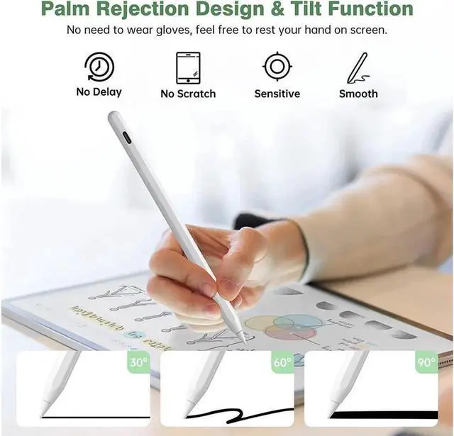 Alt view image 2 of 6 - WERLEO Stylus Pen For iPad Pencil 2nd Generation with Magnetic Wireless Charging - Stylus Pen for Apple Pencil for iPad Pro 13/11/12.9 iPad Air 11/iPad 6/7/8/9/10th iPad Air 3/4/5 iPad Mini 5/6th