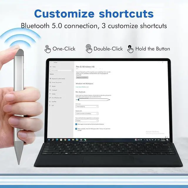 Alt view image 7 of 7 - Slim Pen 2 for Microsoft Surface with 4096 Pressure, Eraser & Right-Click, Palm Rejection,Graphite Nib,for Surface Pro 12/11/10/9/8/7/6/5/4/X,Surface Go 4/3/2,Book 3/2/1,Laptop1-6,Surface Studio 2+/2