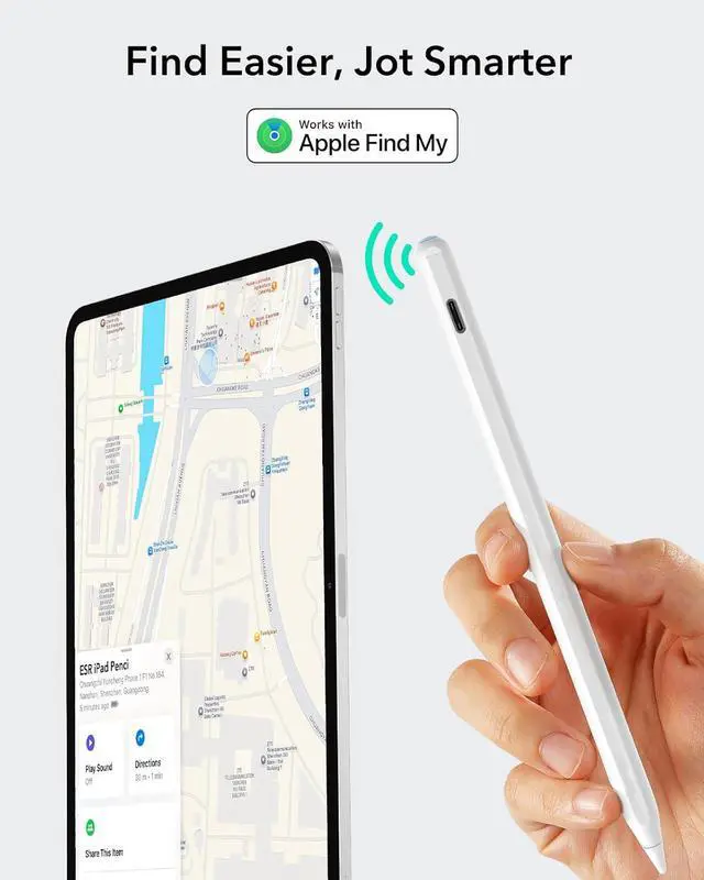 Alt view image 4 of 7 - WERLEO Digital Findmy Stylus Pen Findmy Pencil Findmy for iPad 2018-2025 with Easy Shortcuts for Apple iPad A16/10/9/8 & Air 13/11 & Pro 12.9/13/11 & Mini 7/6/5,White (No Wireless Charging)