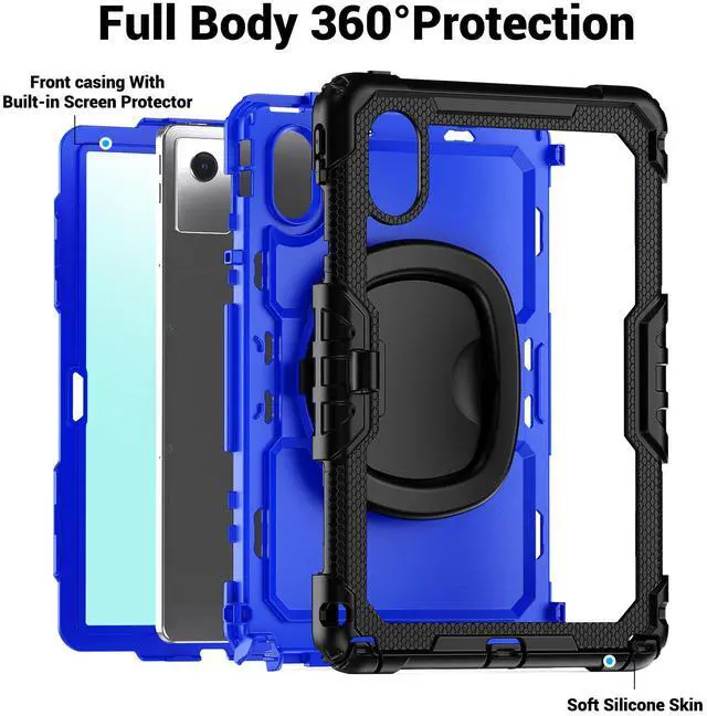 Alt view image 6 of 7 - WERLEO Case for Lenovo Idea Tab 11 inch 2025/Tab K11 Gen 2 11"/Lenovo Tab M11/ K11 LTE 11'' 2024 Shockproof Cover with Screen Protector/Pen Holder/Rotating Hand Strap/Stand Blue