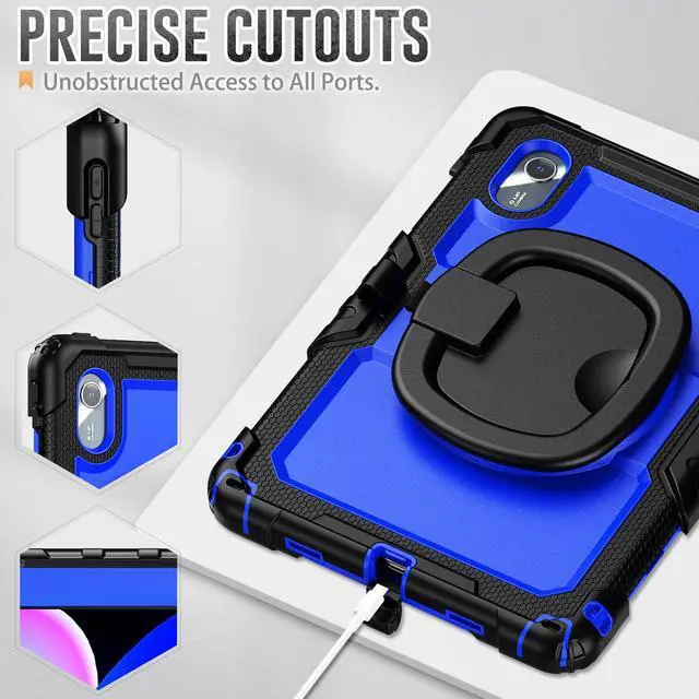 Alt view image 5 of 7 - WERLEO Case for Lenovo Idea Tab 11 inch 2025/Tab K11 Gen 2 11"/Lenovo Tab M11/ K11 LTE 11'' 2024 Shockproof Cover with Screen Protector/Pen Holder/Rotating Hand Strap/Stand Blue